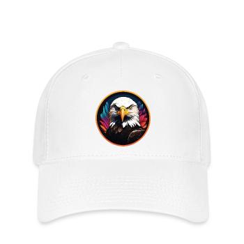 Portrait coloré de pygargue à tête blanche - Casquette Flexfit - blanc - Devant