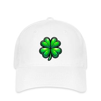 Trèfle à quatre feuilles - Casquette Flexfit - blanc - Devant