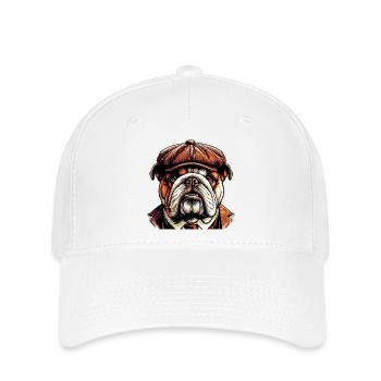 Bouledogue anglais Chien - Casquette Flexfit - blanc - Devant