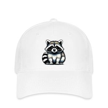 Waschbär - Flexfit Cap - Weiß - Vorne