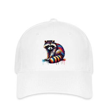 Waschbär - Flexfit Cap - Weiß - Vorne