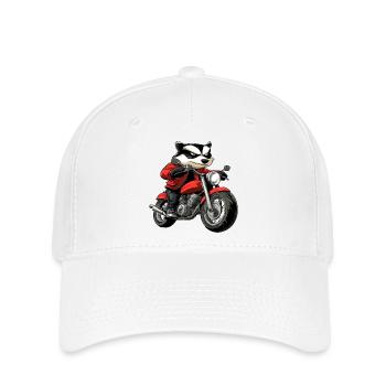 Dachse Motorrad / Motorradfahrer Dachs - Flexfit Cap - Weiß - Vorne