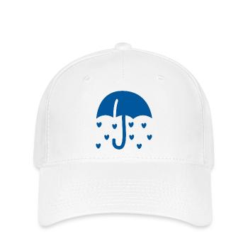 Blue Heart Umbrella – Rain of Love and Happiness - Flexfit Cap - white - Front
