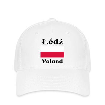 Łódź, Polen - Stilvolle Drucke - Flexfit Cap - Weiß - Vorne