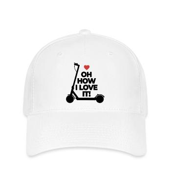 Oh, how I love it! E-Scooter, Electric Scooter - Flexfit Cap - white - Front