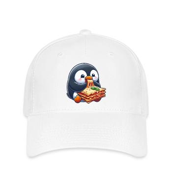 Cute Penguin with Lasagna Italian Food - Flexfit Cap - white - Front