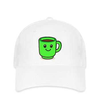 kaffeetasse-smile-cartoon - Flexfit Cap - Weiß - Vorne