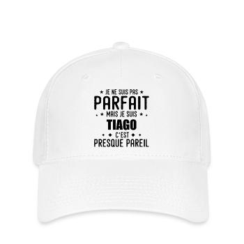 Tiago : authentique, imparfait, top, perfection - Casquette Flexfit - blanc - Devant