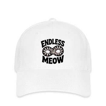 Chat miaou sans fin - Casquette Flexfit - blanc - Devant
