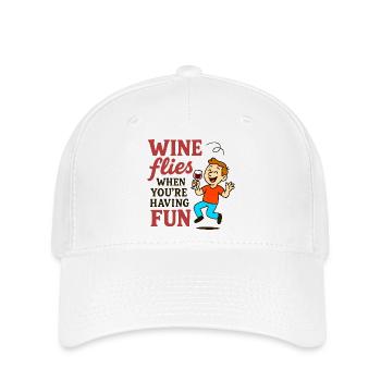 Vin de boisson joyeux texte drôle - Casquette Flexfit - blanc - Devant