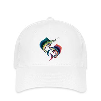 Doppelter Bunter Marlin - Flexfit Cap - Weiß - Vorne