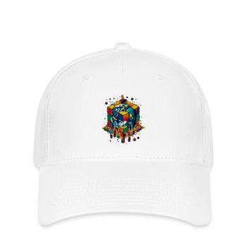 Earth in Color Block Cube - Flexfit Cap - white - Front