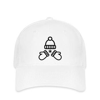 Mütze Handschuhe Winter - Flexfit Cap - Weiß - Vorne