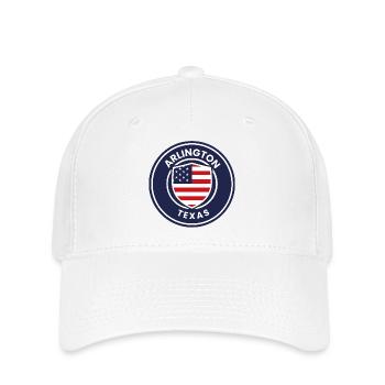 Arlington-Texas-Emblem mit Flagge - Flexfit Cap - Weiß - Vorne