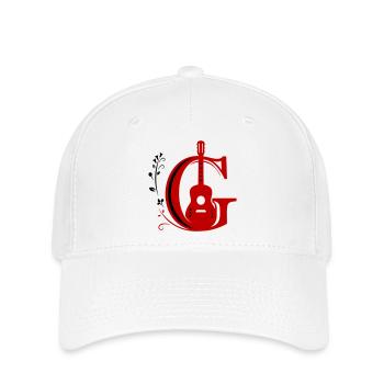 Initiale c mit  Gitarre  - Flexfit Cap - Weiß - Vorne