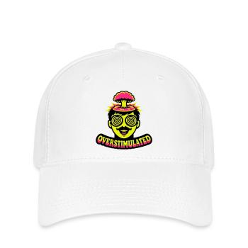 Overstimulated Neon Kopf - Flexfit Cap - Weiß - Vorne