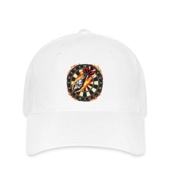 Flammenpfeil trifft Dartboard - Flexfit Cap - Weiß - Vorne