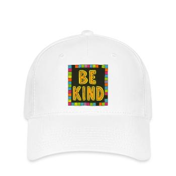 Be Kind Mosaic Border Bold Letters - Flexfit Cap - white - Front