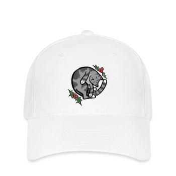 Chat Douillet et Endormi avec Holly - Casquette Flexfit - blanc - Devant