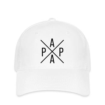 Papa Kreuz Vater Vatertagsgeschenk - Flexfit Cap - Weiß - Vorne