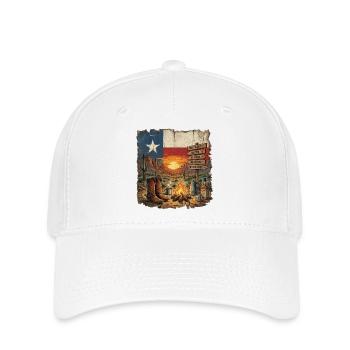 Art de la signalisation du voyage sur la route dans le désert - Casquette Flexfit - blanc - Devant