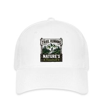 Trailrunning Natur's Laufband-Schild - Flexfit Cap - Weiß - Vorne