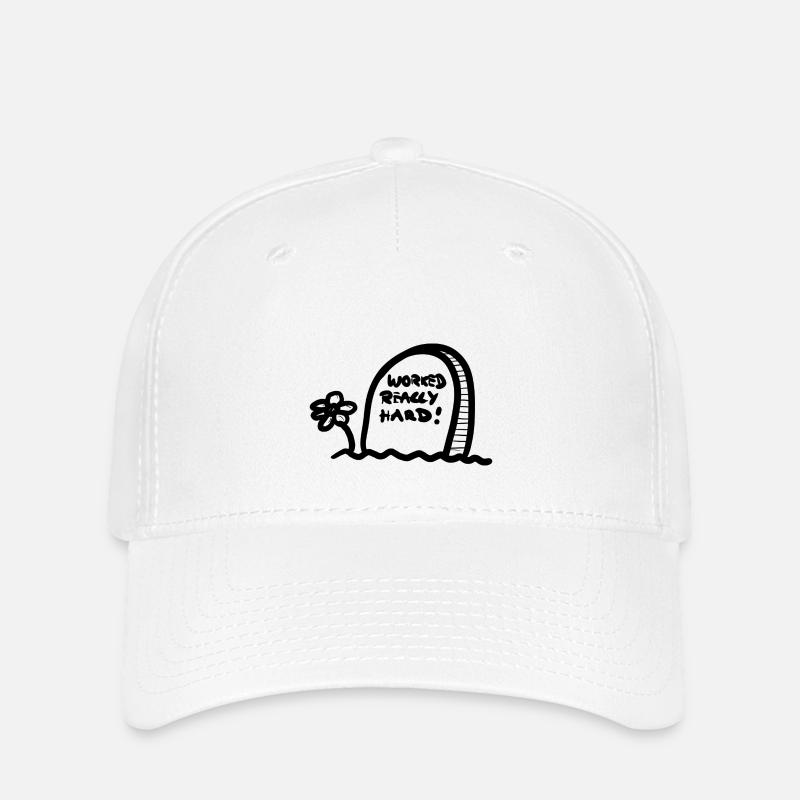 WORKED HARD - Flexfit Cap - Weiß