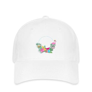 beachy_wreath_flamingo - Casquette Flexfit - blanc - Devant