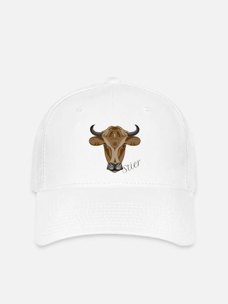 Signe du zodiaque Taureau - Casquette Flexfit - blanc