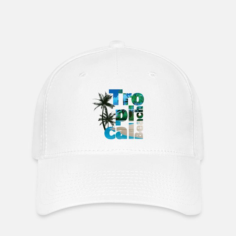 Tropical Beach - Flexfit Cap - Weiß
