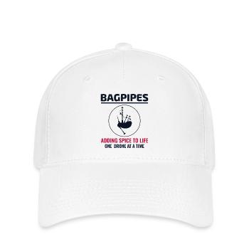 Instrument de joueur de cornemuse Musique écossaise - Casquette Flexfit - blanc - Devant