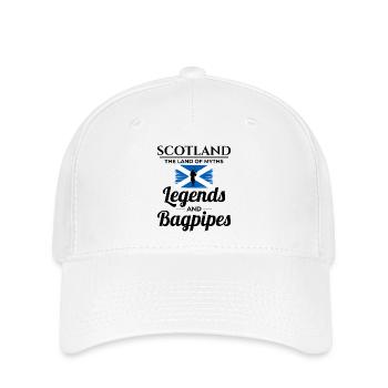 Instrument de joueur de cornemuse Drapeau écossais de l’Écosse - Casquette Flexfit - blanc - Devant