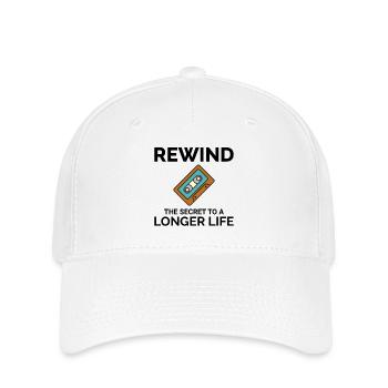 Cassette Tape Rewinding 80s Nostalgia Retro 1980s - Flexfit Cap - white - Front