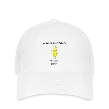 Je suis ici pour l'apéro faite moi plaisir - Casquette Flexfit - blanc - Devant