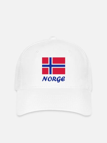 Norwegische Flagge - Flexfit Cap - Weiß