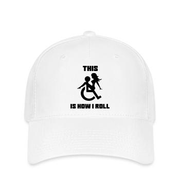 Zum Beispiel rolle ich mich in meinem Rollstuhl mit einer Dame auf meinem Schoß herum # - Flexfit Cap - Weiß - Vorne