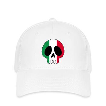 Schädel Tattoo italienische Flagge - Flexfit Cap - Weiß - Vorne