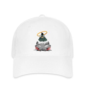 Colombe épaisse drôle Halo bande dessinée Cartoon - Casquette Flexfit - blanc - Devant