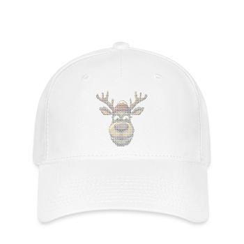 Reindeer with glasses in winter hat - Flexfit Cap - white - Front