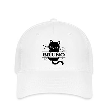 T-Shirt Bruno Katze T-Shirt Katze Gat Geschenkidee - Flexfit Cap - Weiß - Vorne
