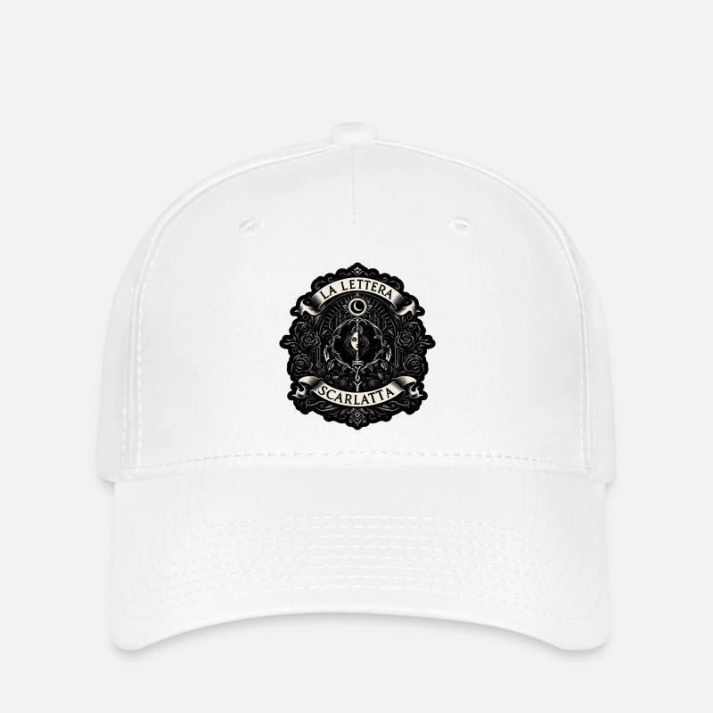 Der scharlachrote Buchstabe: Dunkle Eleganz - Flexfit Cap - Weiß