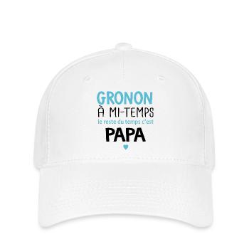 Grognon à mi temps cadeau bébé enfant - Casquette Flexfit - blanc - Devant
