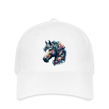 Pferd - Flexfit Cap - Weiß - Vorne