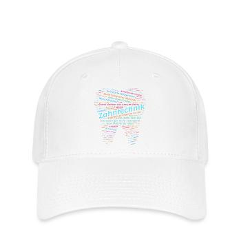 Zahntechnik Bullshit Wordcloud bunt - Flexfit Cap - Weiß - Vorne