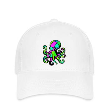 Krake - Flexfit Cap - Weiß - Vorne