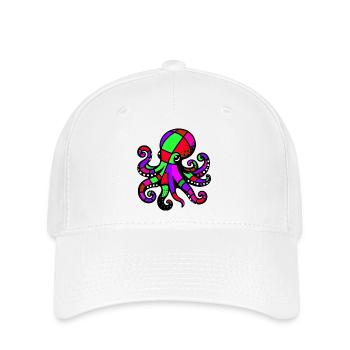 Krake - Flexfit Cap - Weiß - Vorne