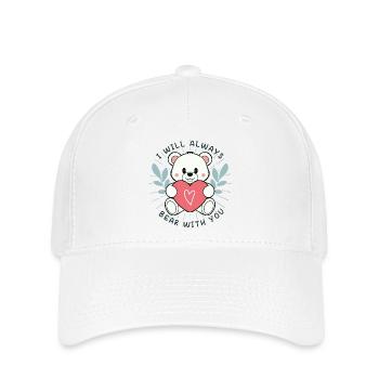 Süße Bär mit Herz und Botschaft - Flexfit Cap - Weiß - Vorne