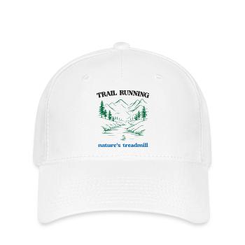 Trailrunning - Das Laufband der Natur - Flexfit Cap - Weiß - Vorne