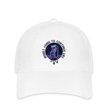Coin To Continue Life Insert – Retro Arcade Neon - Flexfit Cap - white - Front