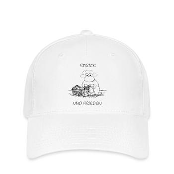 Strick und Frieden – Humor mit Haltung - Flexfit Cap - Weiß - Vorne